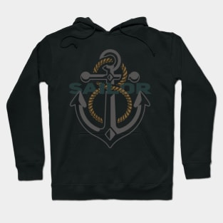 Sailor with Anchor for yachtsman or navy Hoodie